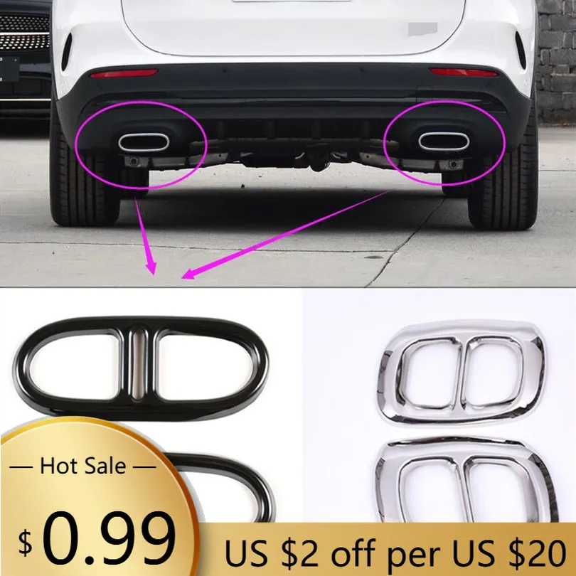 

Steering Covers For Mercedes Benz GLA 4MATIC GLB class X247 2020-22 Car Rear Exhaust Tail Pipe Cover Trim Muffler 2 to 4 holes