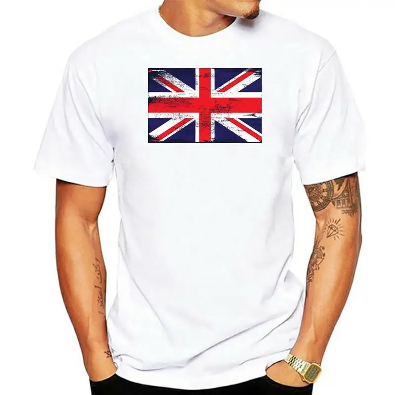 2022 Hot sale Fashion Distressed Tattered British Union Jack Flag UK Mens T-Shirt Tee shirt