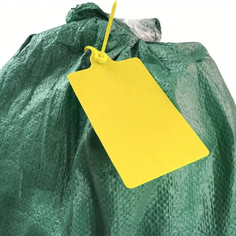 케이블 타이 및 지퍼 타이가 포함된 대형 쓰기 가능 플라스틱 태그 10개 - 둥근 모서리가 있는 변조 방지 고강도 물류 라벨