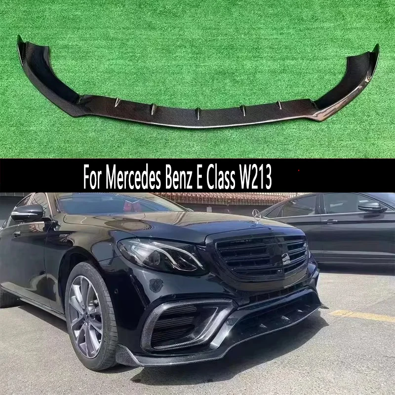 

For Mercedes Benz E Class W213 E43 E63 E63S Carbon Fiber Car Front Bumper Lip Front lip Diffuser Front Chin Spoiler Body Kit