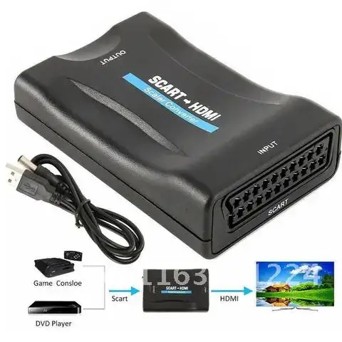 

HDMI-compatible To Scart Converter HDMI-compatible To Scart Converter Video Adapter Audio Converter Upscale Converter Video F0M2