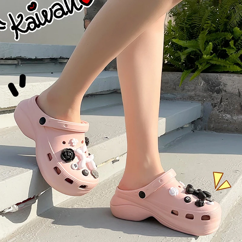 Summer Women Sandals New 6cm Platform Slippers Female Breathable Outdoor Beach Sandals Anti-slip High Heels Women Slip On Shoes