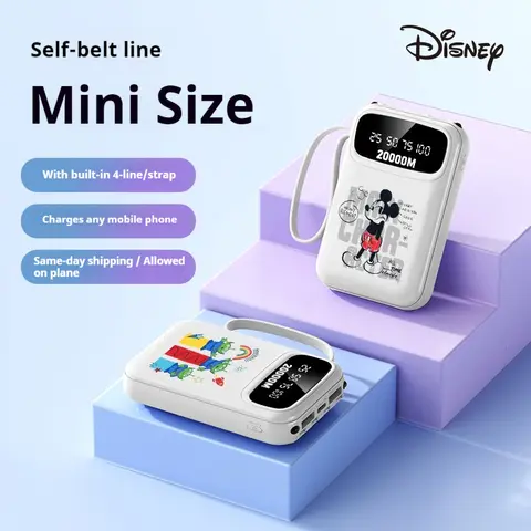 Disney Mickey Minnie Stitch tres ojos ligero duradero carga rápida gran capacidad banco de energía dibujos animados portátil Navidad