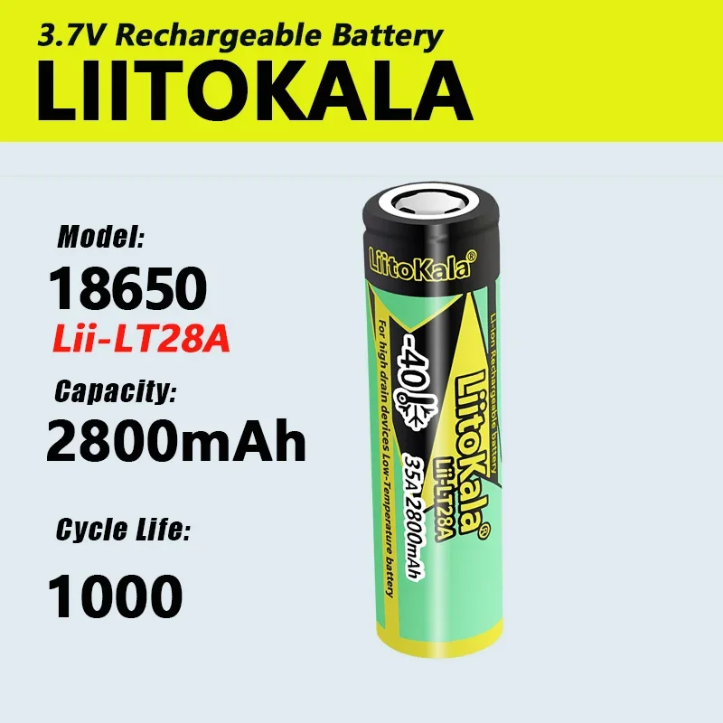 1-40pcs LiitoKala LT28A 18650 2800mAh 18650 Batterij 35A Power 12.5C Ontlading Ternaire Lithium Batterijen DIY elektrische Fiets