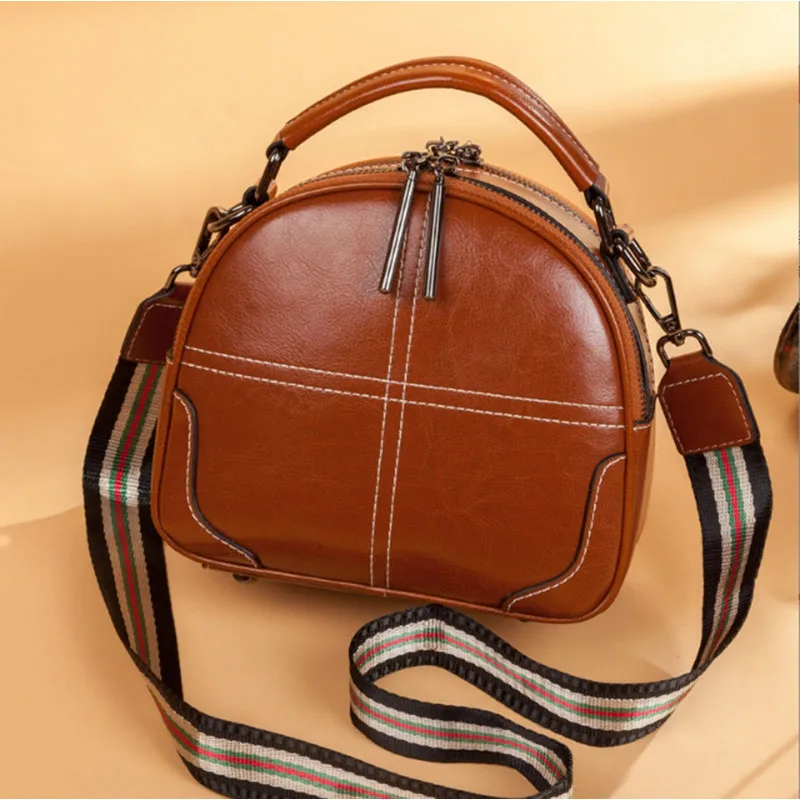 

2025 New Trendy Single Shoulder Crossbody Bag, Genuine Leather Car Seam, Women's Small Square Bag, Luxury Handbag
