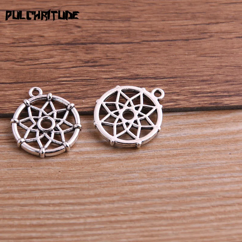 12pcs 20*22mm New Two Color Small Dream Catcher Charms Pendants For DIY Jewelry Handmade Making Accessorie P6702