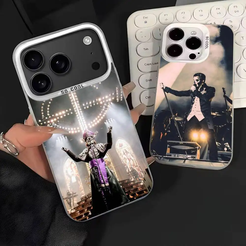 

Rock B-Band G-GhostS Phone Case For iPhone 17,16,15,14,13,12,11,Mini,Pro,E,MAX White Candy Matte Shockproof Cover