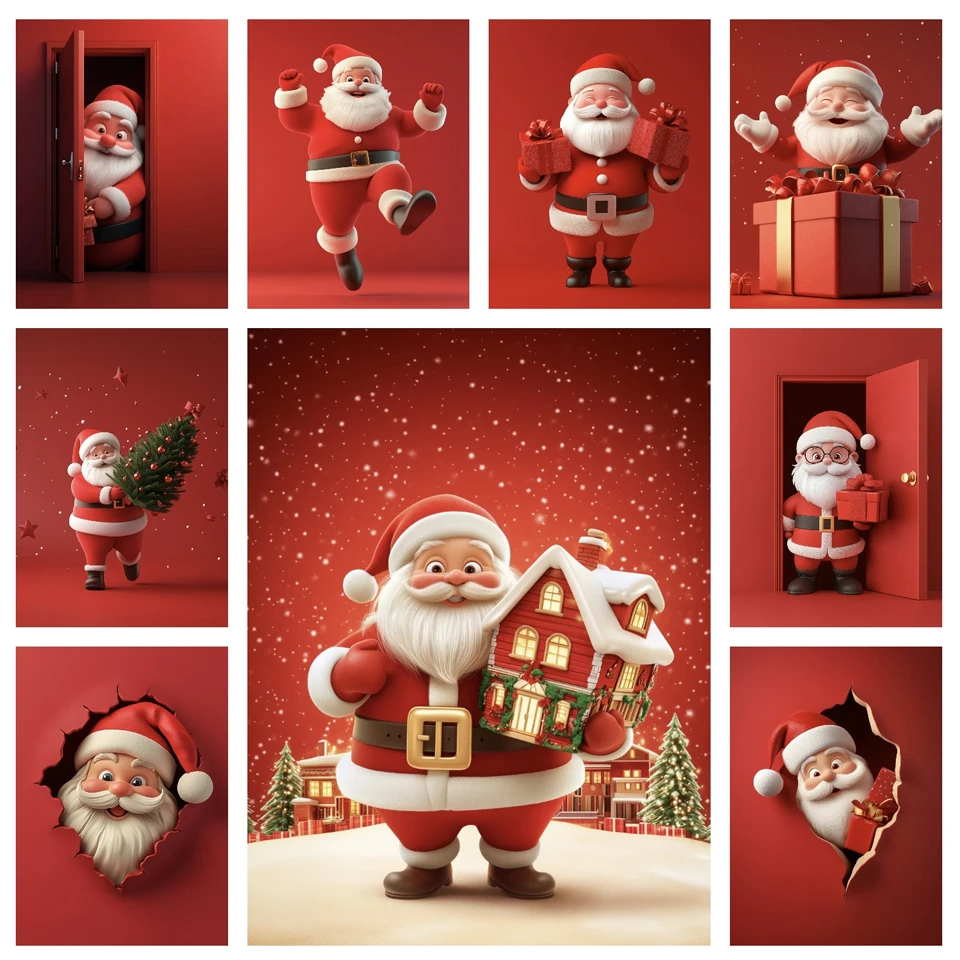 

Novelty 2025 Diamond Painting Santa Claus DIY Rhinestone Mosaic Cartoon Art Home Wall Decoration Craft Kit Christmas Gift