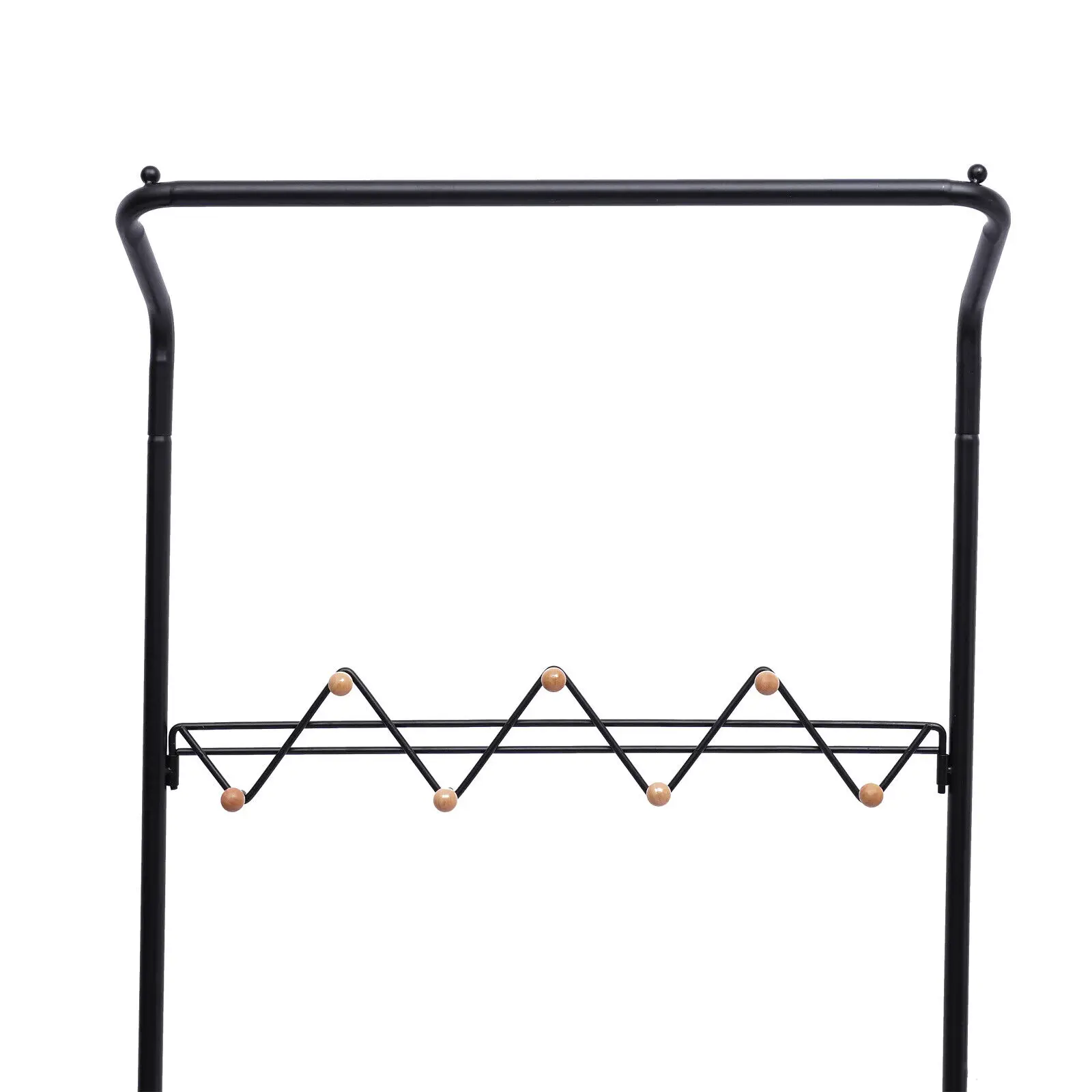 3-Tier Vestuário Rack com cesta de metal, 3-em-1 roupas de rolamento Rack, 7 ganchos