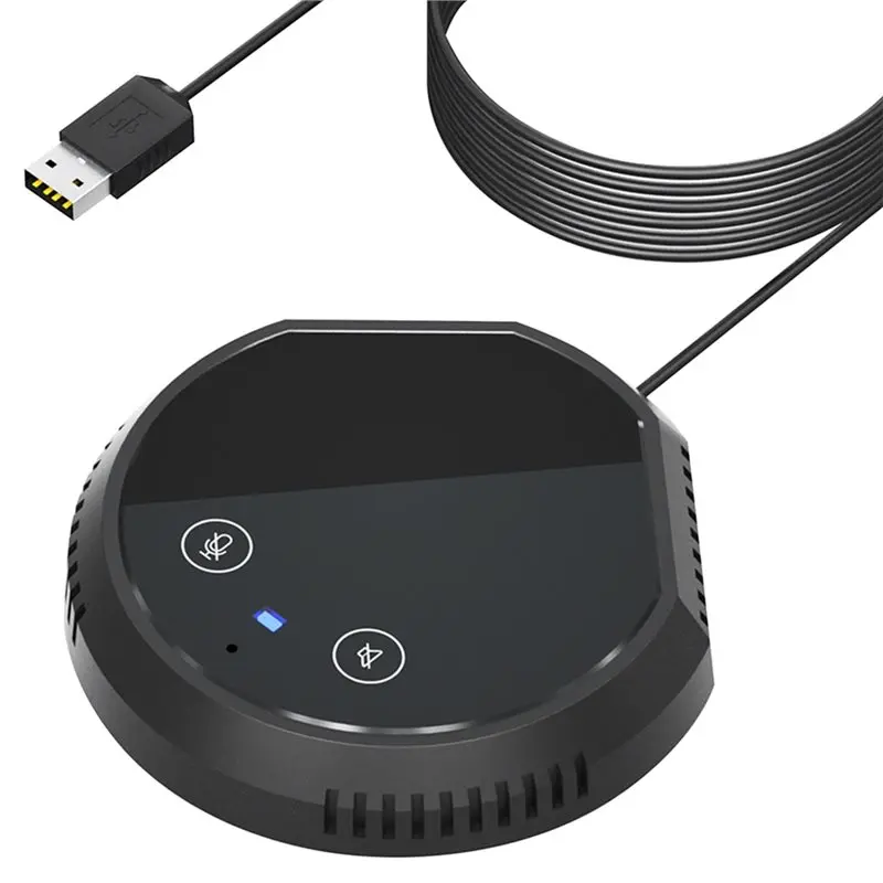 

【ДЕНЬ БЛАГОДАРЕНЬЯ】USB-микрофон для конференций с сенсорными кнопками, конденсаторный динамик, поддержка ПК и компьютеров