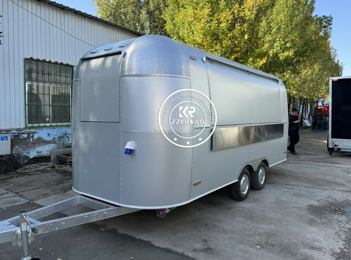 2025 에어스트림 케이터링 모바일 스트리트 푸드 트럭, 스낵 핫도그 트레일러, 스트리트 푸드 자판기 카트