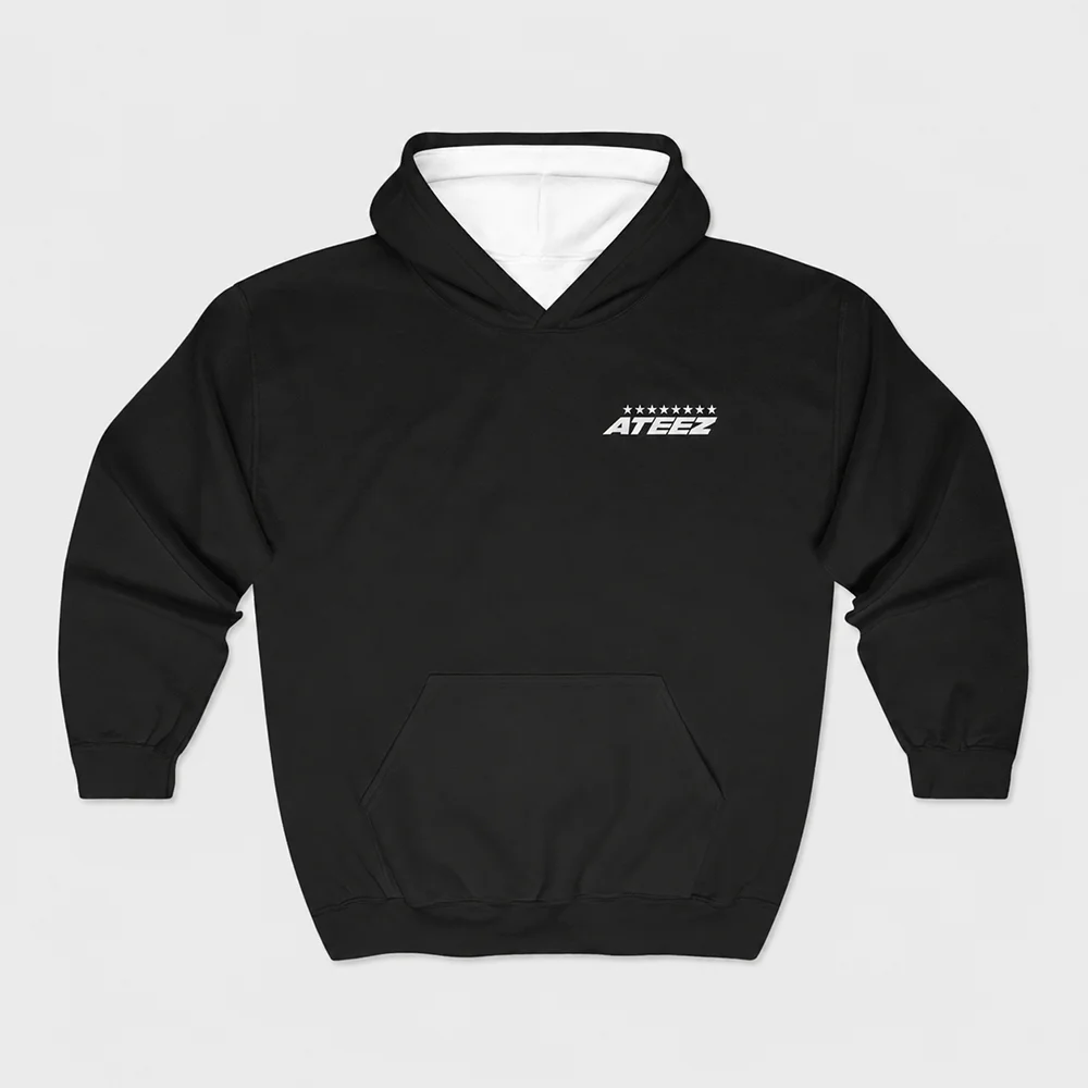 Men Women Kids ATEEZ Print Hoodie Kpop Fan Merch Hooded Sweatshirt North America Tour Datelist Graphic Pullover Streetwear Top