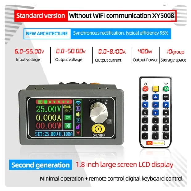 XY5008 CNC Adjustable DC Voltage Regulator Power Supply Constant Voltage Constant Current 50V 8A 400W Buck Module