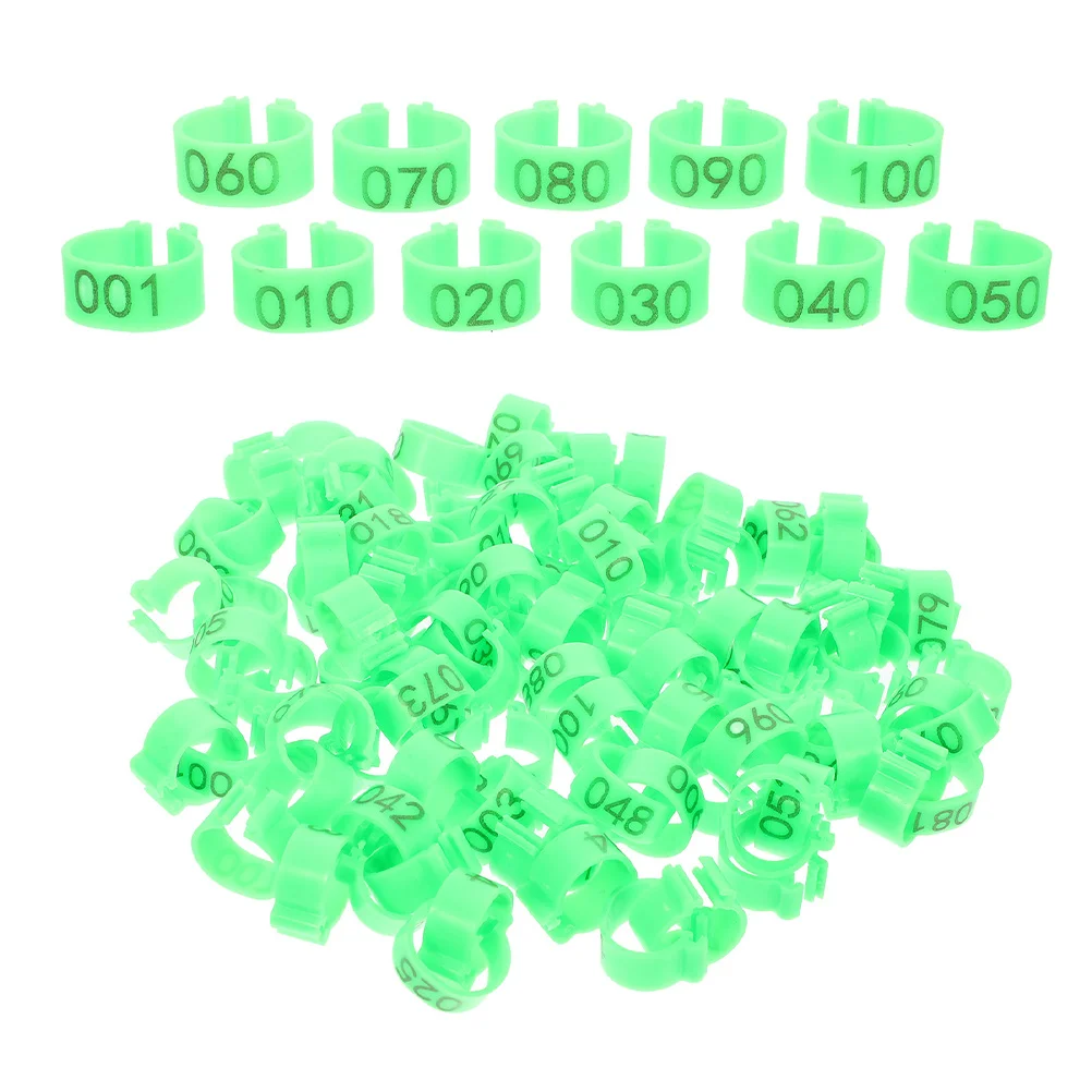 

100Pcs Colorful Readable Bird Foot Rings ABS Pigeon Leg Bands Identification Bands Markers for Homing Pigeons and