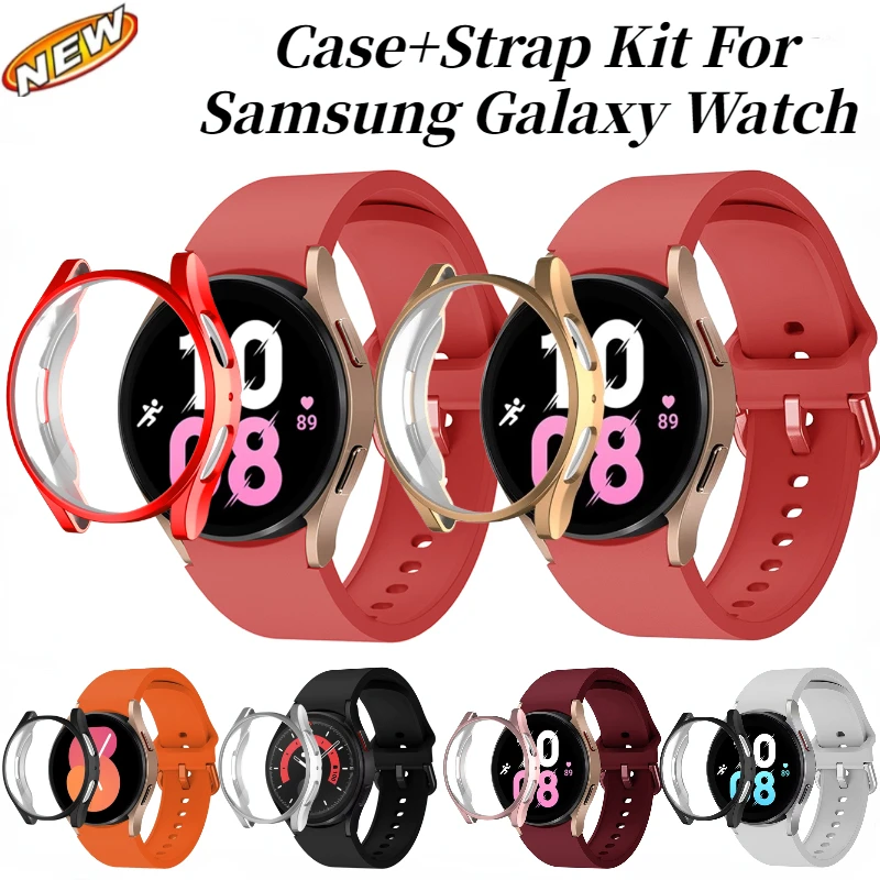 Case+Strap Kit For Samsung Galaxy Watch 5 40mm 44mm Sports Bracelet Watchband Protective Shell For Galaxy Watch 4 40mm 44mm Belt