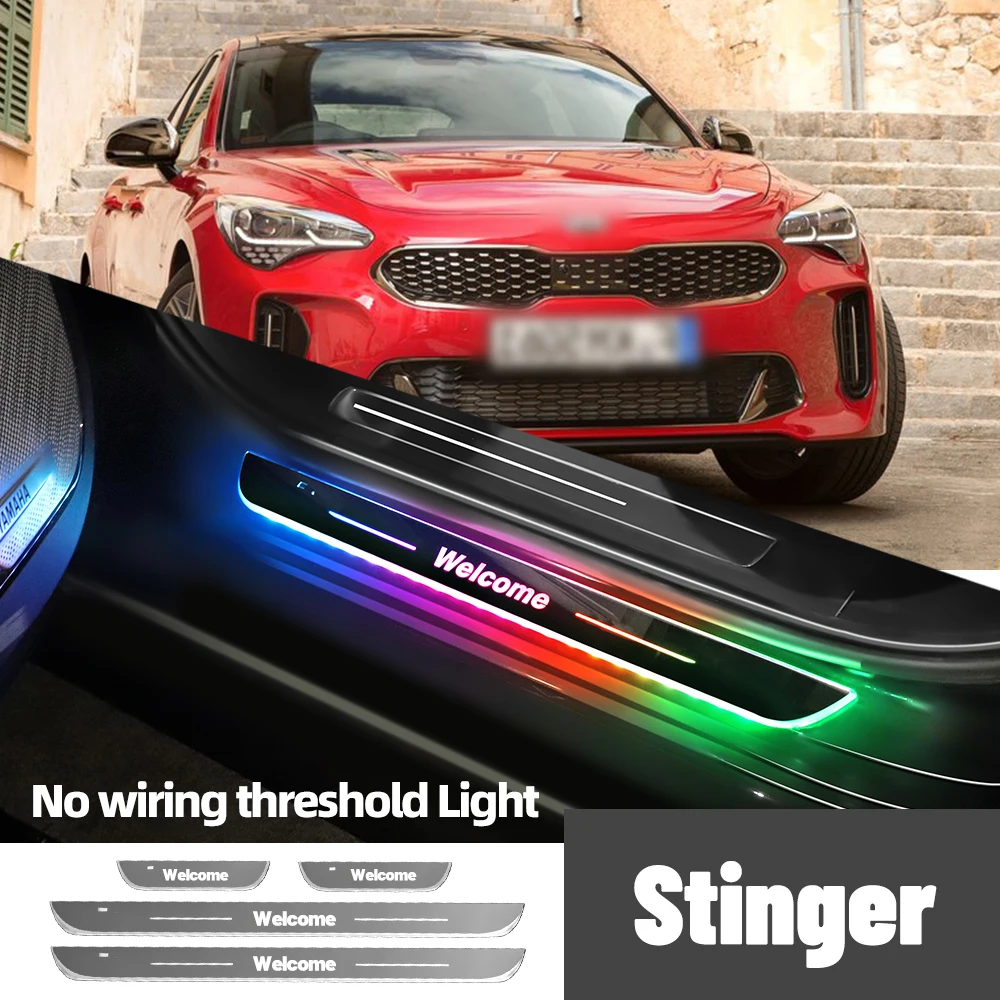 

For Kia Stinger CK 2017-2023 2020 2021 2022 Car Door Sill Light Customized Logo LED Welcome Threshold Pedal Lamp Accessories