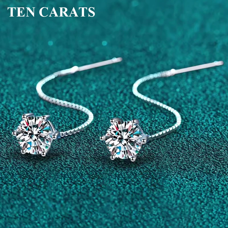 

Женские серьги-капли с муассанитом Ten Carats, элегантные висячие украшения с шестигранной огранкой, роскошный подарок на годовщину и вечеринки