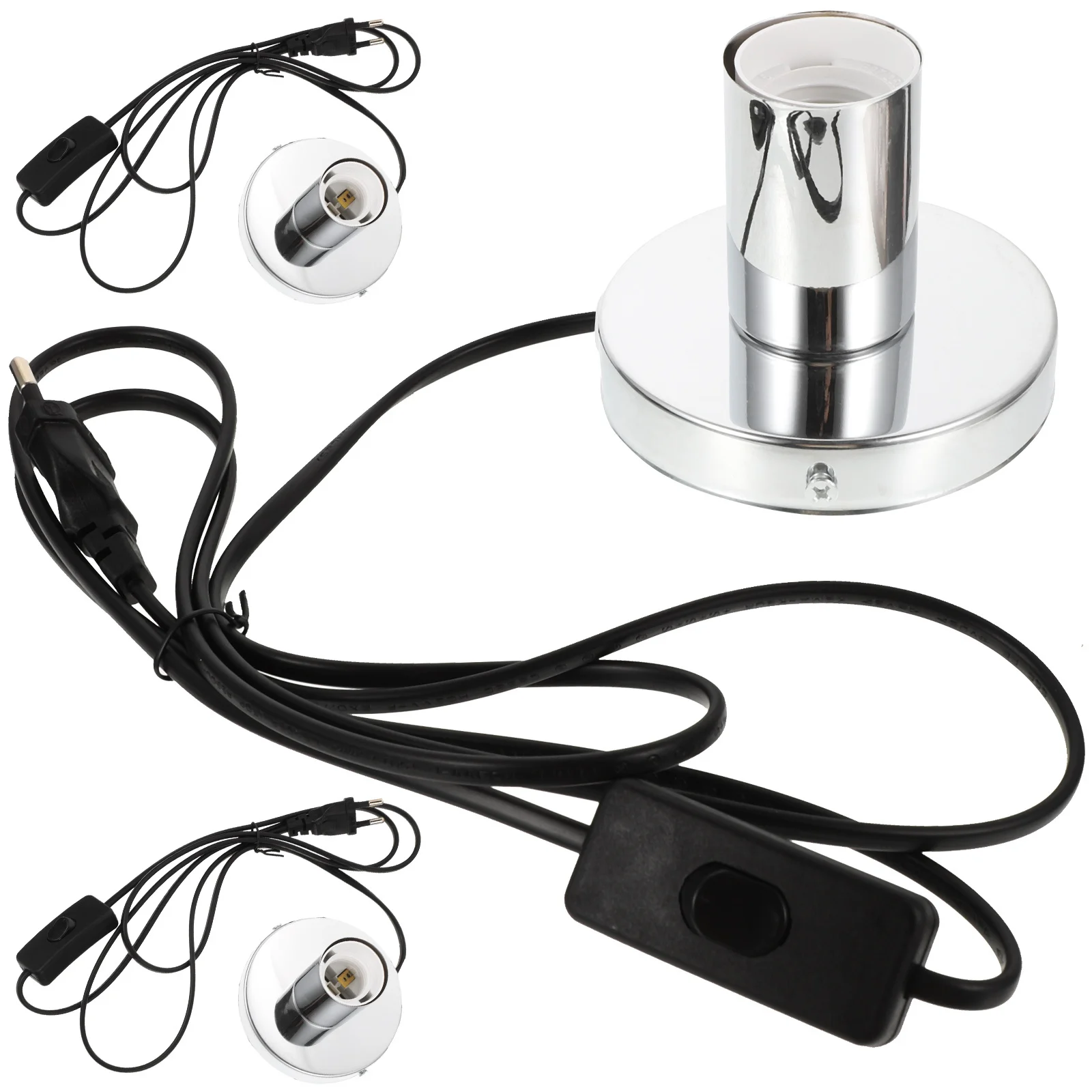 

3Pcs Light Bulb Socket E27 Corded Lamp Holder Durable Aluminum Base Non Slip Stable for Table Floor Lamps Light Socket
