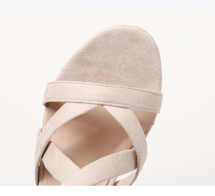 ZAROY Suede Heels Women's Sandals Summer Open Toe Narrow Band Hollow Square High Heel Banquet Dress Shoes Party Office Pumps - view 2