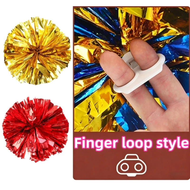 Cheerleading-Pompons mit Plastikgriff für Teamgeist, Sport, Tanz, Anfeuern, Kinder, Erwachsene, Cheerleading-Zubehör – Detail 1