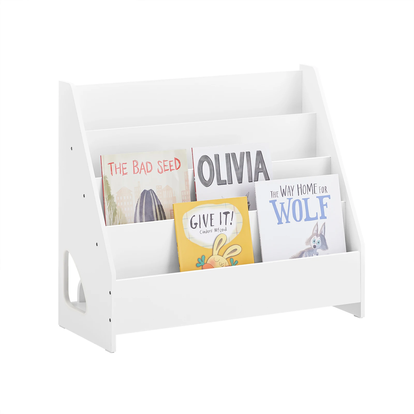 SoBuy KMB32-K-W Libreria per Bambini Scaffale portagiochi Portariviste Libreria bambini con 4 livelli e 1 scomparto aperto