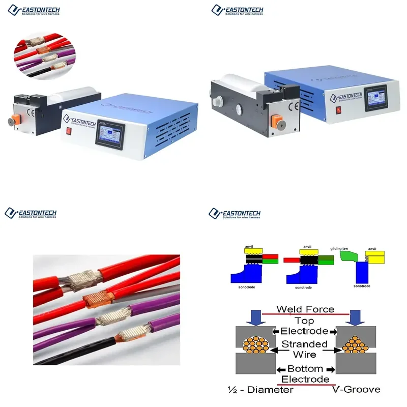 2026 Hot EW-60B 20k Metal Ultrasonic Wire Crimping Machine Wire Cable Harness Welding Machine High Power Cable Welding