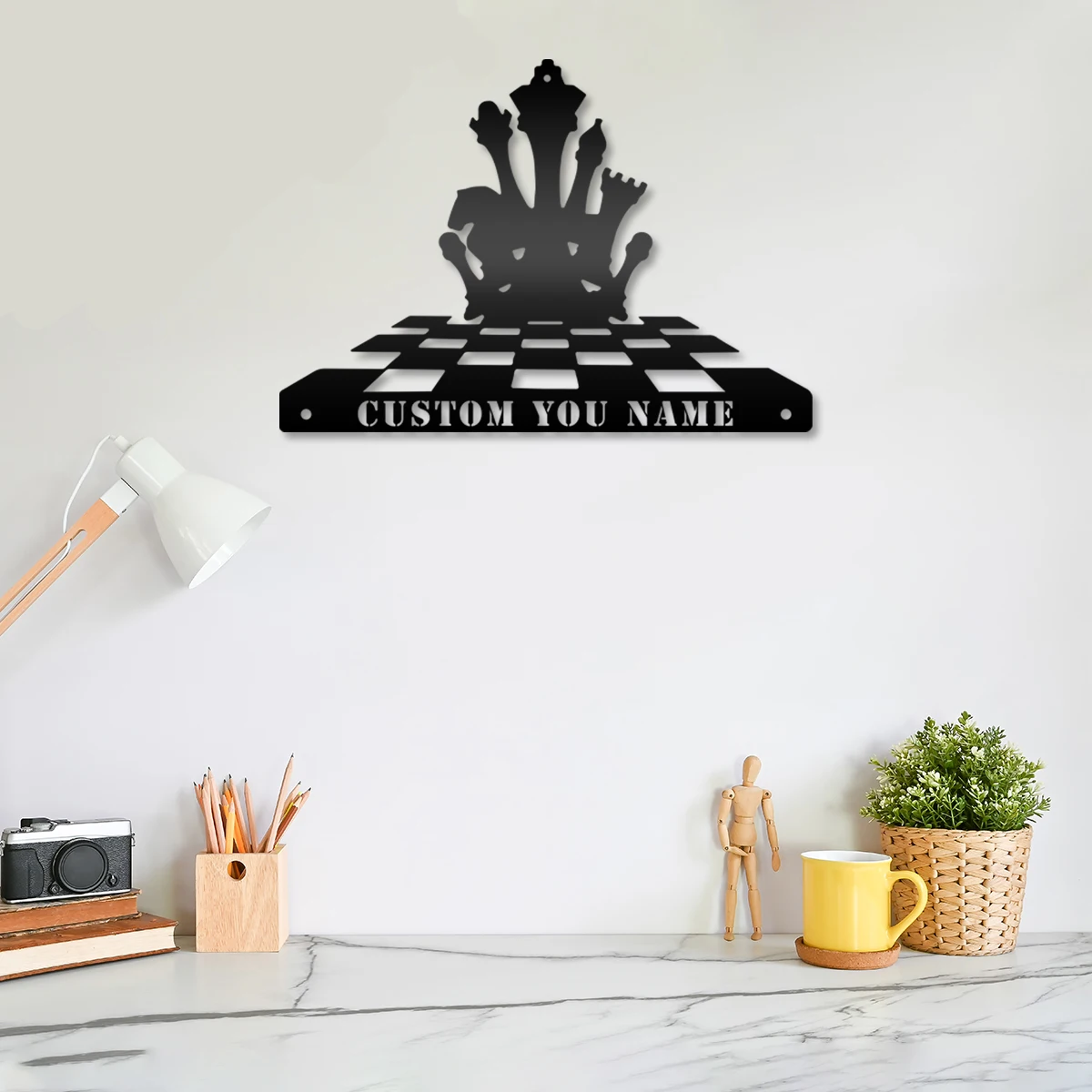 

1pc chess creative Customized Name Metal Wall Signs Iron Wall Plaque For Club Decor