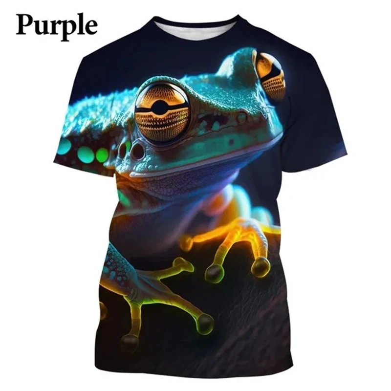 Fashion Cartoon Animal Frog 3D Printing T-shirt Summer Beautiful Amphibian Cool T Shirt Funny Tops Tees Men Chilren Clothing