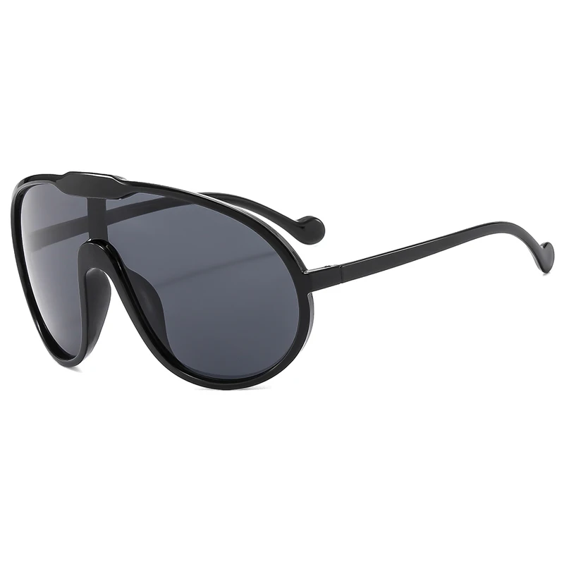 Trend Oversized Pilot Sunglasses Women Luxury Brand Designer Big Frame Cycling Sun Glasses Men Punk One Piece Len Black Yellow