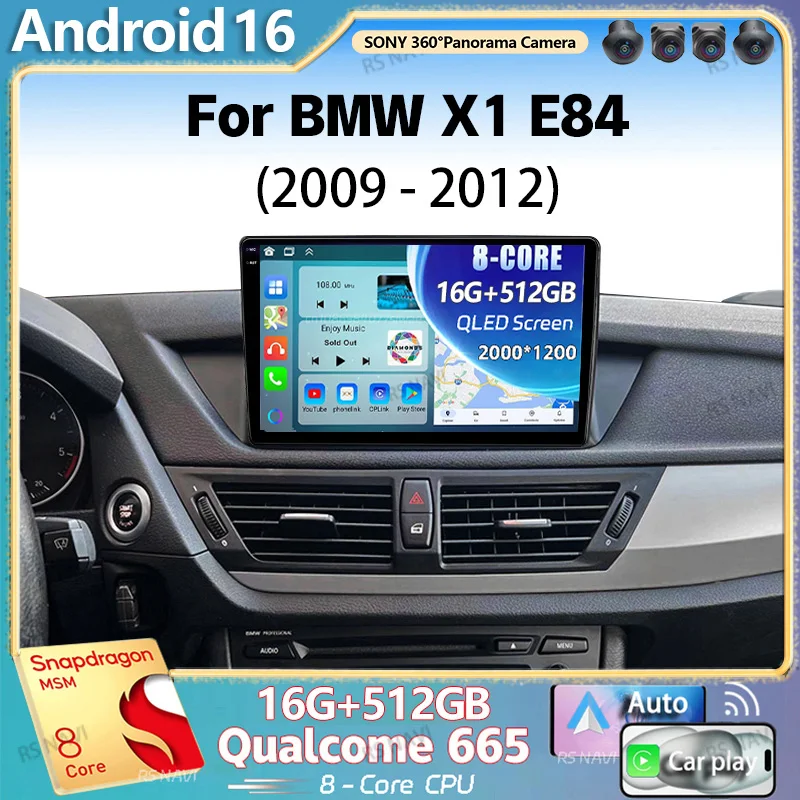 Android 16 Für BMW X1 E84 2009 - 2012 2K QLED Android Autoradio Multimedia-Videoplayer GPS AI Sprachsteuerung CarPlay 4G Stereo