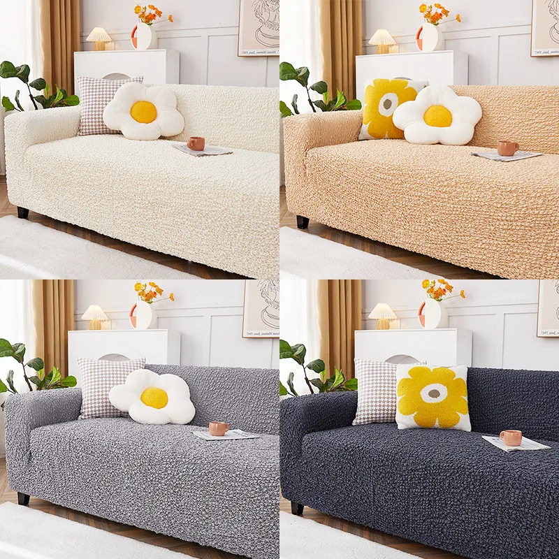 

1/2/3/4 Seat Sofa Slipcover Stretch Couch Cover Stylish Cushion Sofa Cover Soft Polyester Fabric Slip Cover Protector for Pet