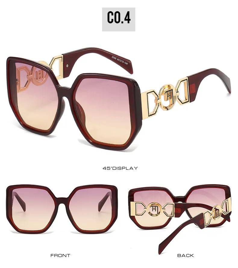Übergroße Sonnenschutz, großer Rahmen, aushöhlen, Bügel, Uv400-Sonnenbrille, Damen, neu, 2025, elegante Luxus-Designer-Sonnenbrille, weiblich – Detail 10