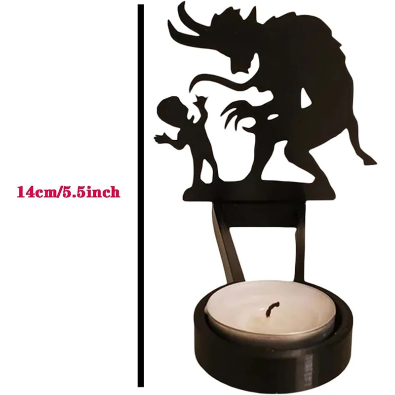 Świeczniki Funny Shadow, Halloween Home Decor Centerpiece Candleholder Tabletop Dekoracyjne świeczniki-B