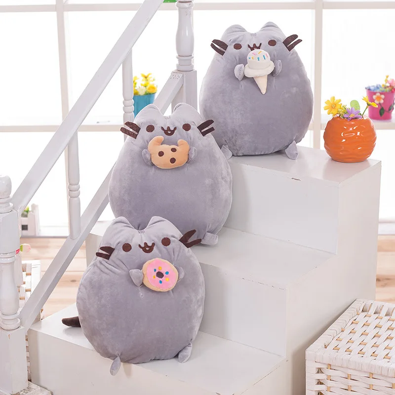 Cute and Creative Pusheen Plush Doll Cartoon Sleeping Companion Doll Cartoon Sofa Pillow Cushion Bedroom Soft Doll Ornament Gift