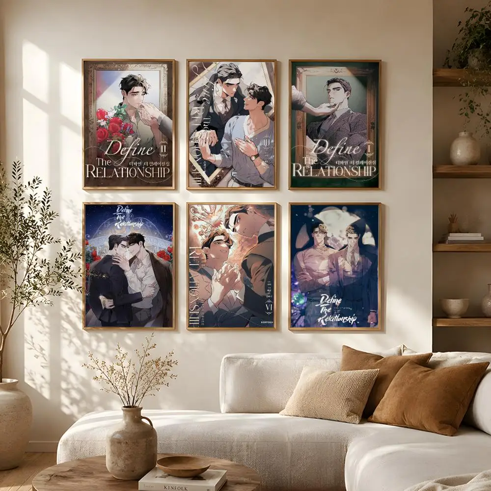Manhwa Define the Relationship Poster Self Adhesive Bar Wall Decal Waterproof Vinyl Sticker Modern Art Wall Poster Home Decor