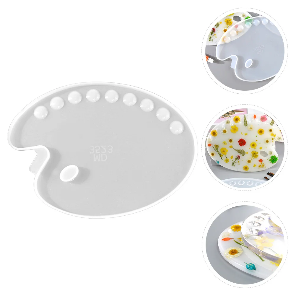 1Pcs Epoxy Resin Silicone Mold DIY Color Palette Drawing Board Mold Easy Demould Artistic Craft Making Supplies