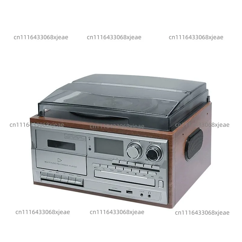 Classic Vintage Design 6-in-1 Audio Turntable Phono & Vinyl Turntable LP & Gramophone with Computer Link/3-Speed LP