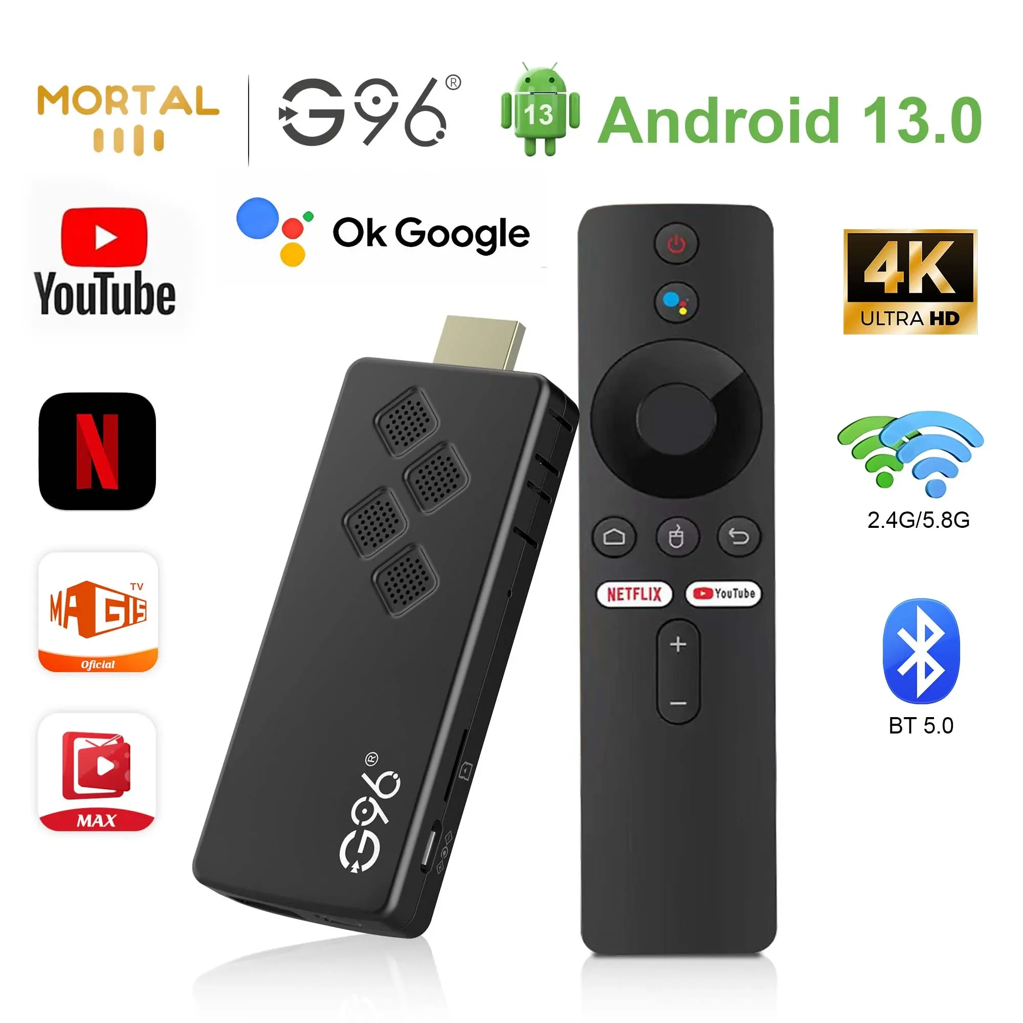 

Mortal Q2 Global Version ATV Android13 TV Box AllwinnerH313 Google Voice Control Dual WiFi 4K Netflix Chromecast Televisor Smart