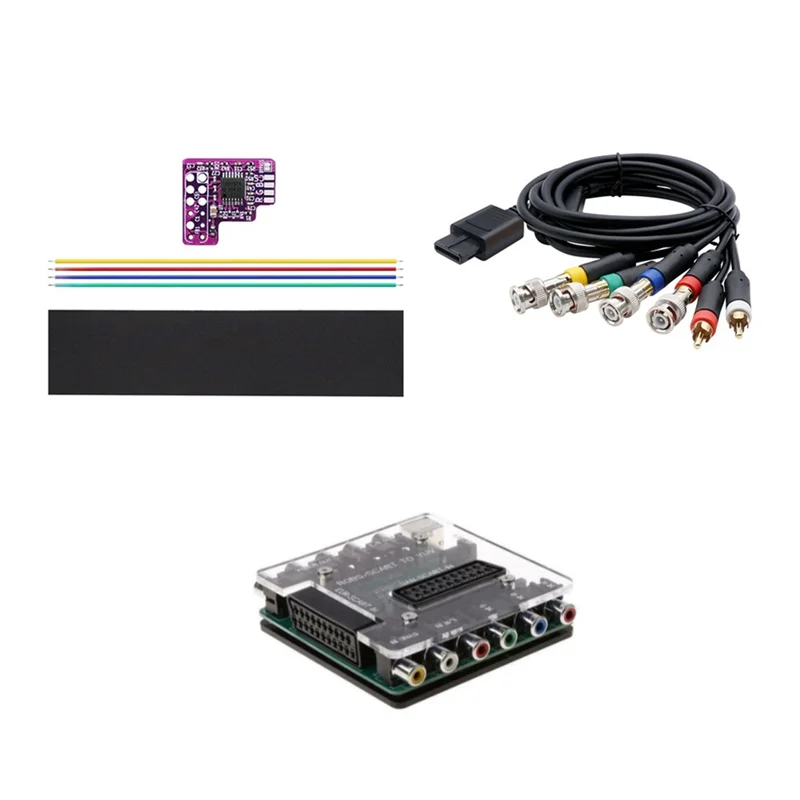 

Stylish-N64 RGB MOD+SCART/RGBS To YCBCR/S Video Converter+RGB Cable For N64 NTSC Consoles RGB Module For Nintendo 64 NTSC PCB 1