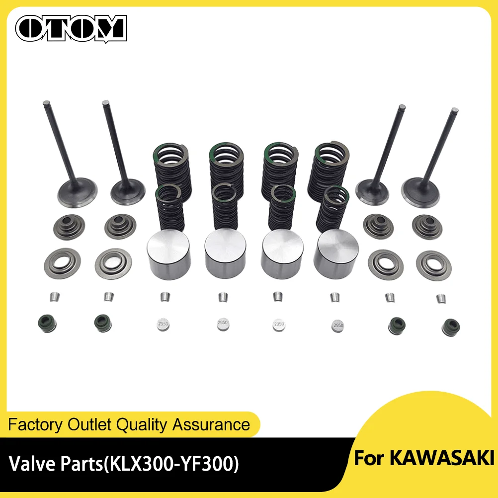 OTOM For LONCIN CR6 VOGE300R KAWASAKI KLX 250 300 YF300 Intake Exhaust Valve Stem Adjusting Shim Lock Clamp Oil Seal Spring Set