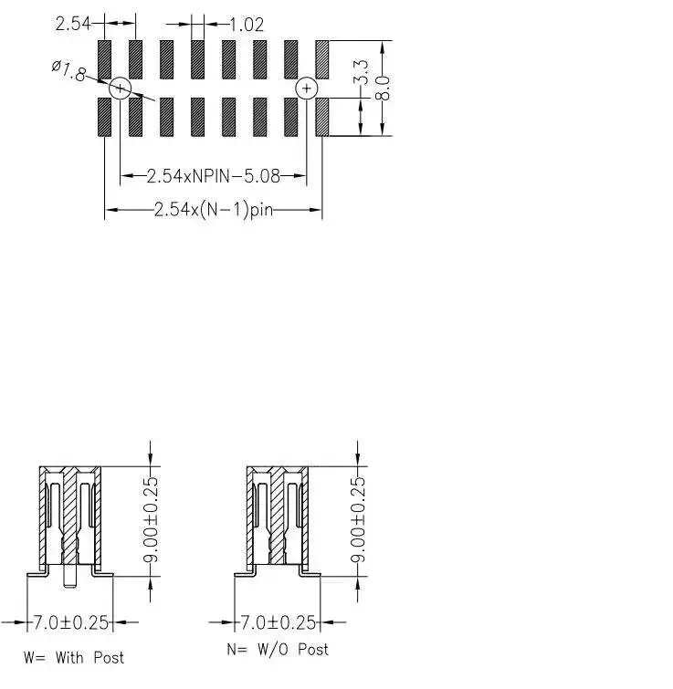 5 Stück SMD Doppelreihiger Buchsenstecker 2,54 mm Sockel 2X40p 2*3/4/5/6/7/8/9/10/20P – Detail 2