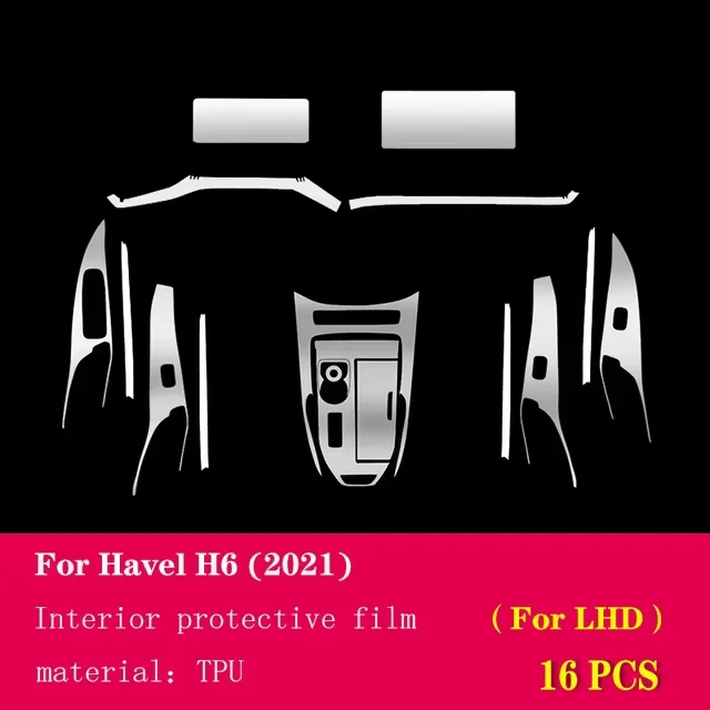 

HD Clear Transparent Anti-scratch Repair Sticker Car Interior TPU Protective Film For Haval H6 2021 Center console