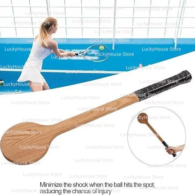 Tennis Sweet Spot Trainer Racket Professional Practice Racquet for Men Women Training Wooden Tennis Tool