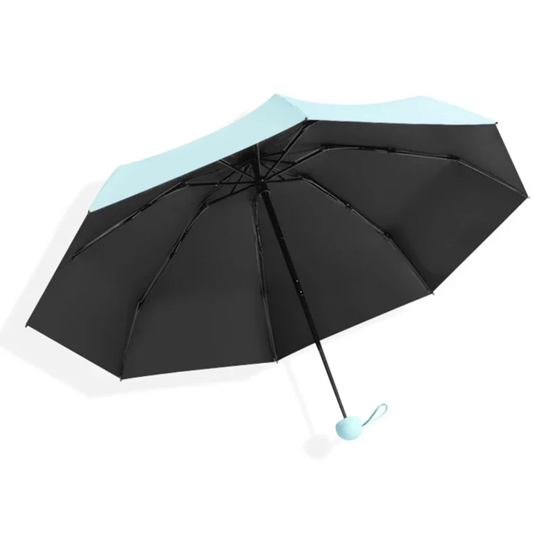 Mini Portable Umbrella Sun Umbrella With  Case Set Parasol Rain and Shine Dual Use Unisex Travel Protable Folding Pocket Mini