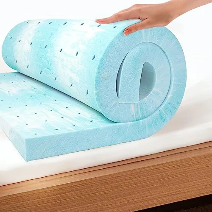 

EGO Topper Memory Foam Mattress Topper Cooling Gel Foam Mattress Topper for Pressure Relief Ventilated Design Bed Topper a Box