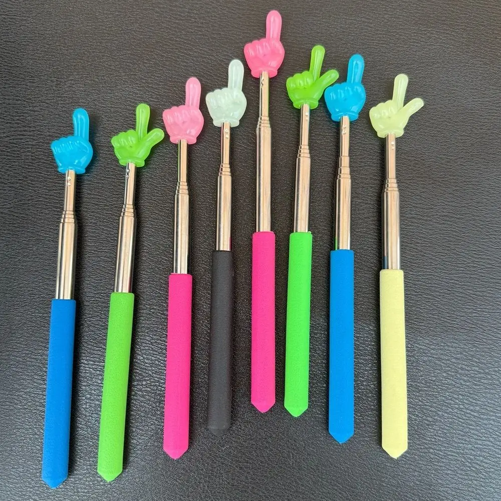 Stainless Steel Teaching Pointer Telescopic Rod Finger Design Finger Reading Sticks Luminous Teaching Stick Teaching Tools