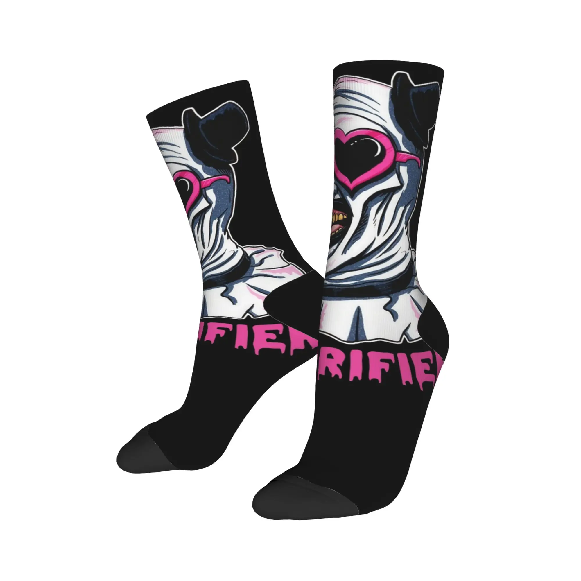Terrifier Art The Clown Heart Glasses Socks Men's Women's Socks High Quality Spring Summer Autumn Winter Middle Tube Socks Gifts