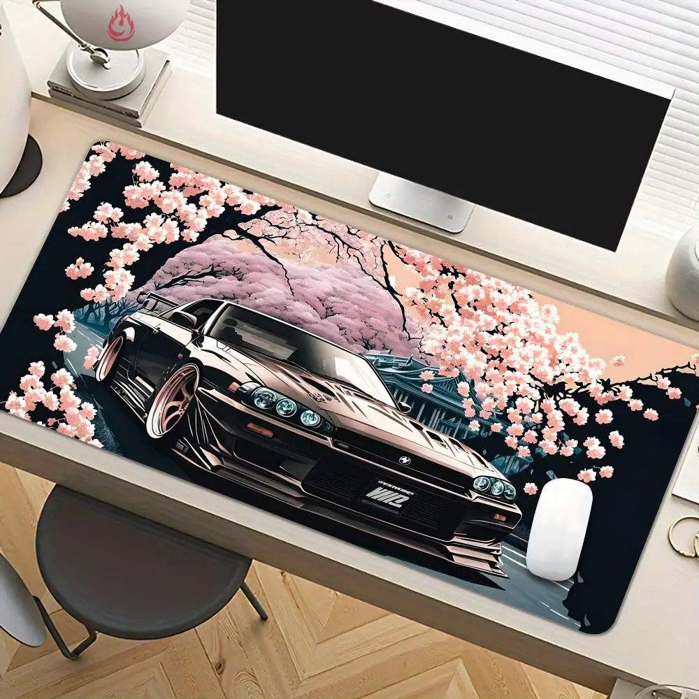 

Cherry Blossoms and Sports Car Design gaming Mouse Pad Desk Mat Non-Slip office mouse mat pc accessories keyboard Gaming mats