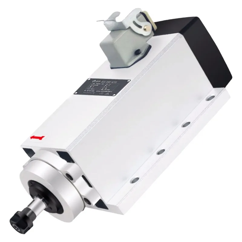 For Side Hole Machine Spindle 1.5KW Square Air-cooled High-speed Inverter Motor with Flange ER11 Model