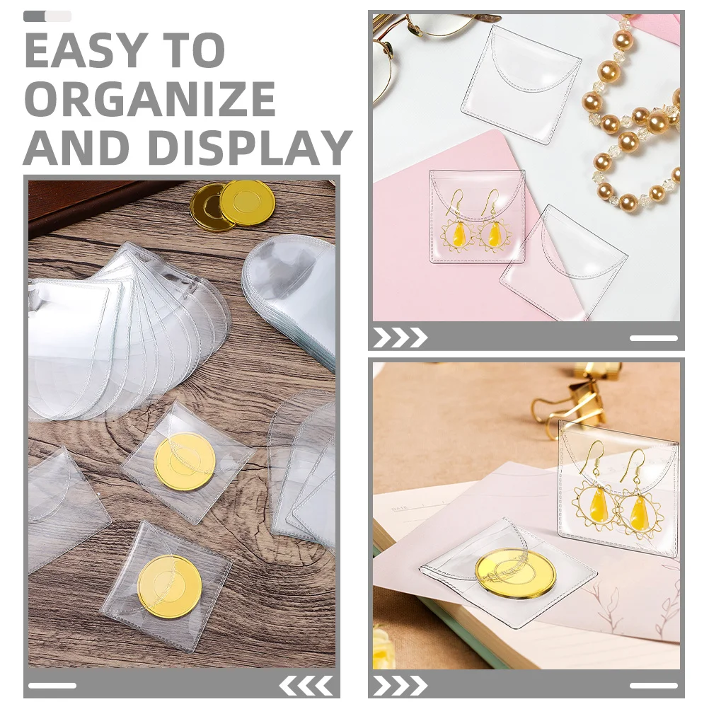 50 قطعة من حاملات الأكمام للعملات المعدنية، واقيات بلاستيكية شفافة شفافة لجامعي العملات المعدنية، منظم تخزين العرض